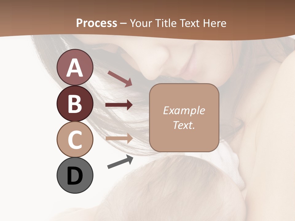 Picture Of Happy Mother With Baby Over White PowerPoint Template