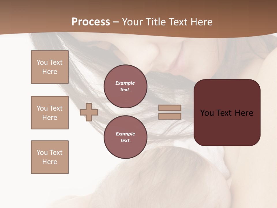 Picture Of Happy Mother With Baby Over White PowerPoint Template