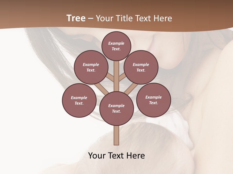 Picture Of Happy Mother With Baby Over White PowerPoint Template