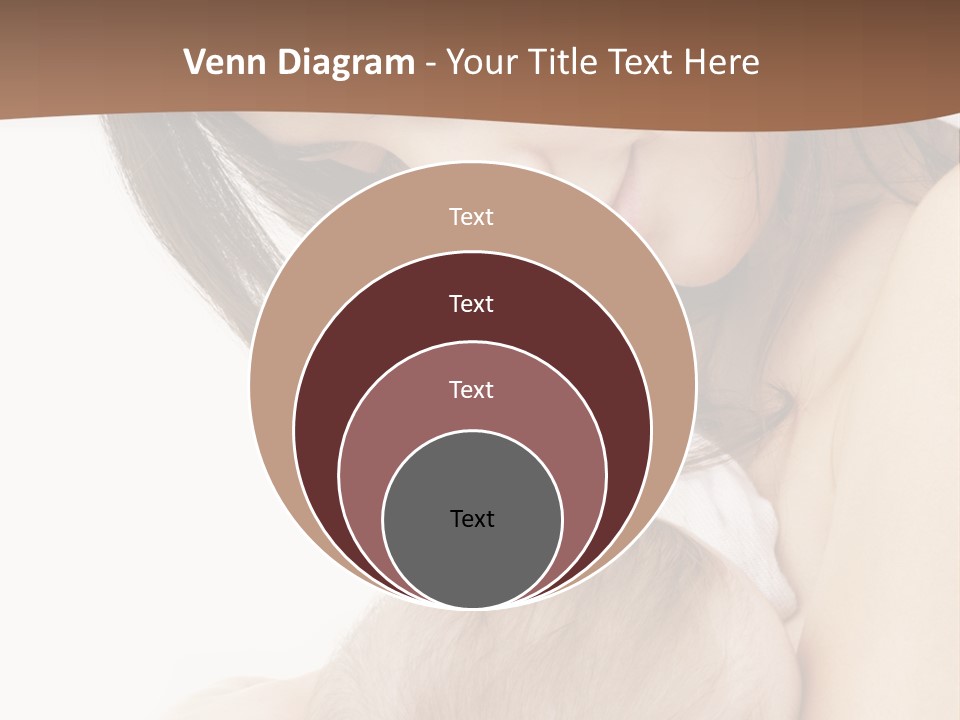 Picture Of Happy Mother With Baby Over White PowerPoint Template