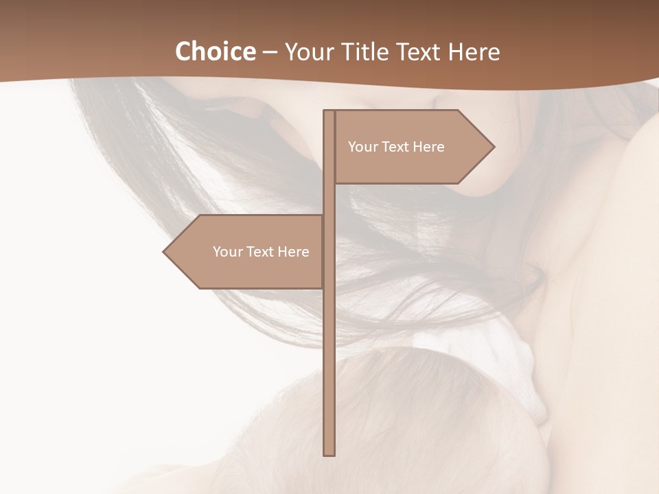 Picture Of Happy Mother With Baby Over White PowerPoint Template