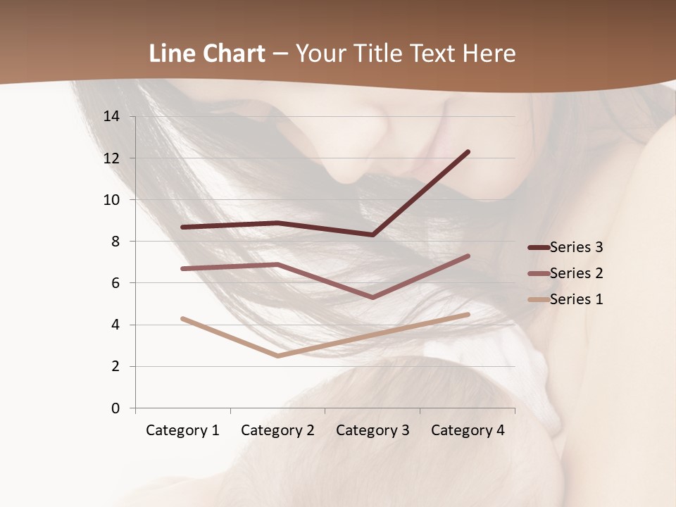 Picture Of Happy Mother With Baby Over White PowerPoint Template