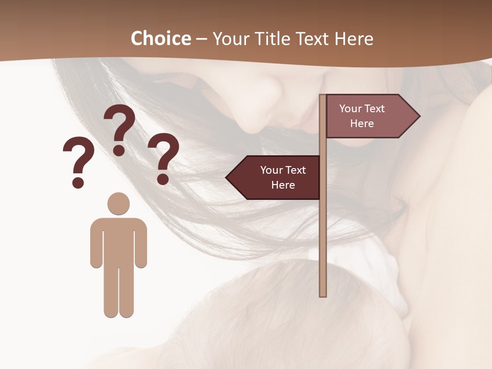 Picture Of Happy Mother With Baby Over White PowerPoint Template