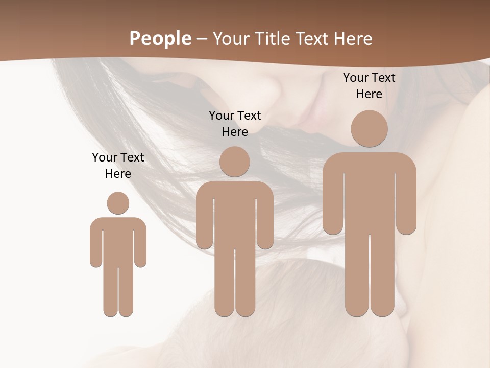 Picture Of Happy Mother With Baby Over White PowerPoint Template