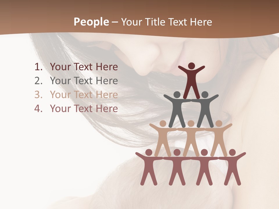 Picture Of Happy Mother With Baby Over White PowerPoint Template