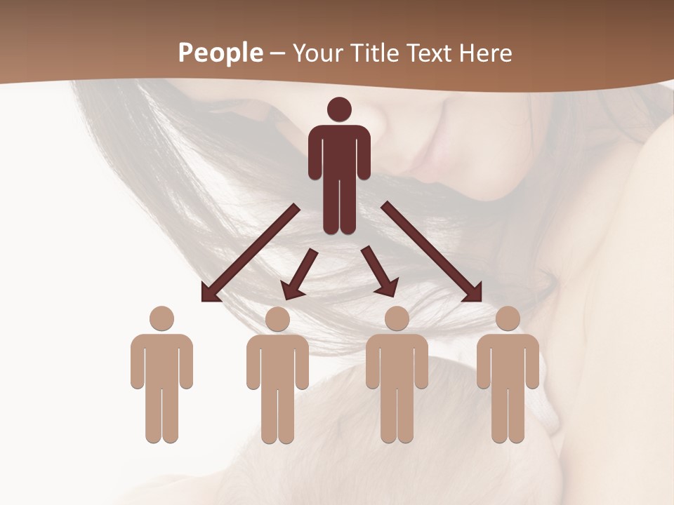 Picture Of Happy Mother With Baby Over White PowerPoint Template