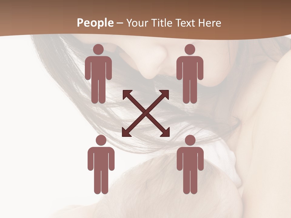 Picture Of Happy Mother With Baby Over White PowerPoint Template