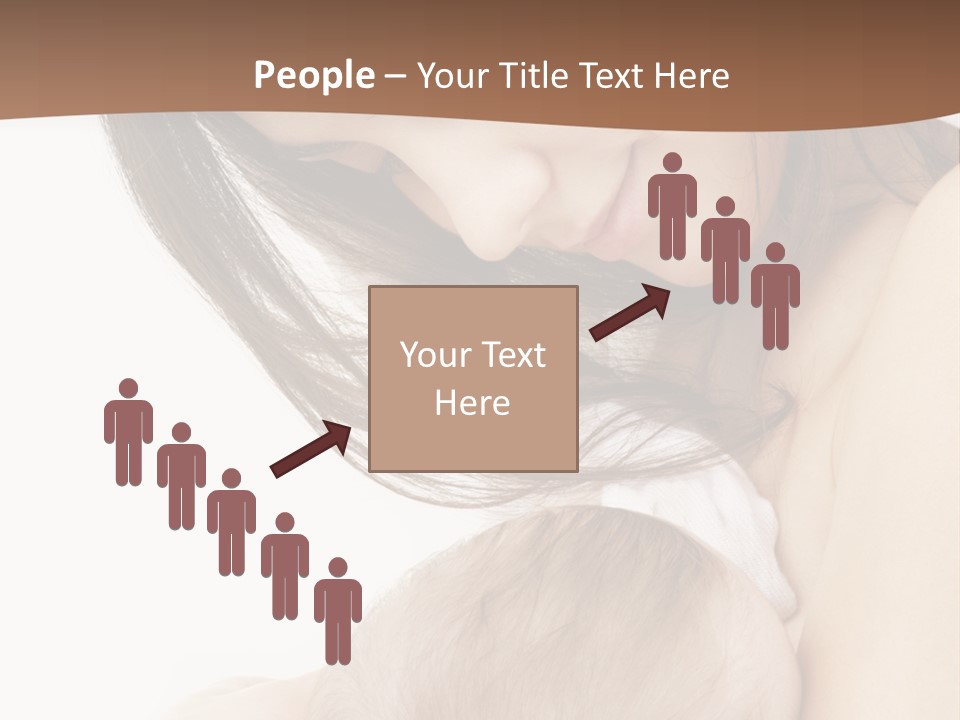 Picture Of Happy Mother With Baby Over White PowerPoint Template