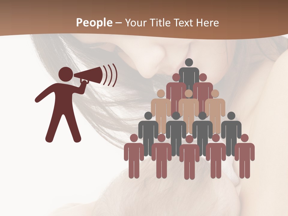 Picture Of Happy Mother With Baby Over White PowerPoint Template