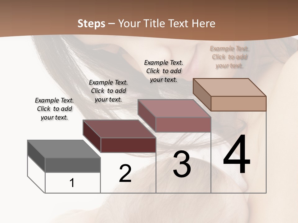 Picture Of Happy Mother With Baby Over White PowerPoint Template