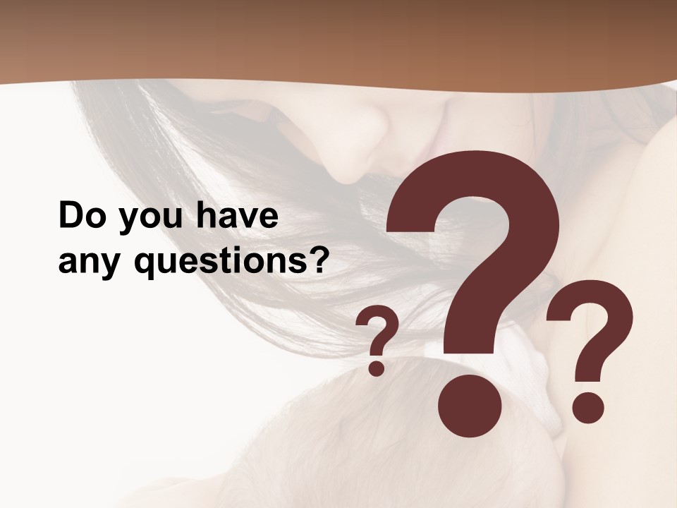 Picture Of Happy Mother With Baby Over White PowerPoint Template