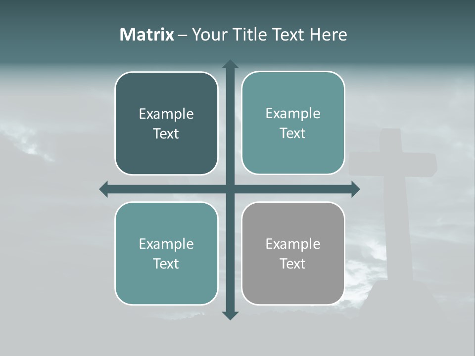 Cross Silhouette And The Clouds At The Mountain PowerPoint Template