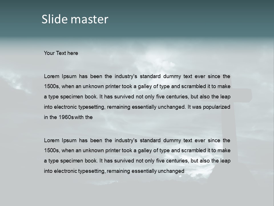 Cross Silhouette And The Clouds At The Mountain PowerPoint Template