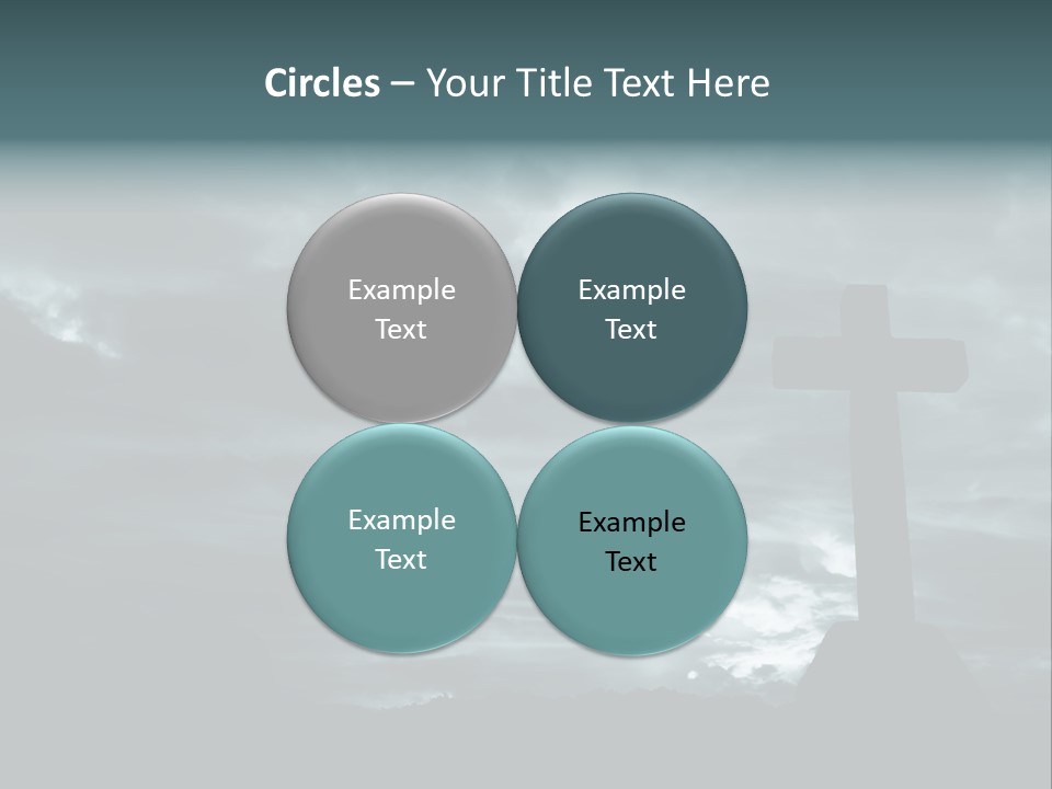 Cross Silhouette And The Clouds At The Mountain PowerPoint Template