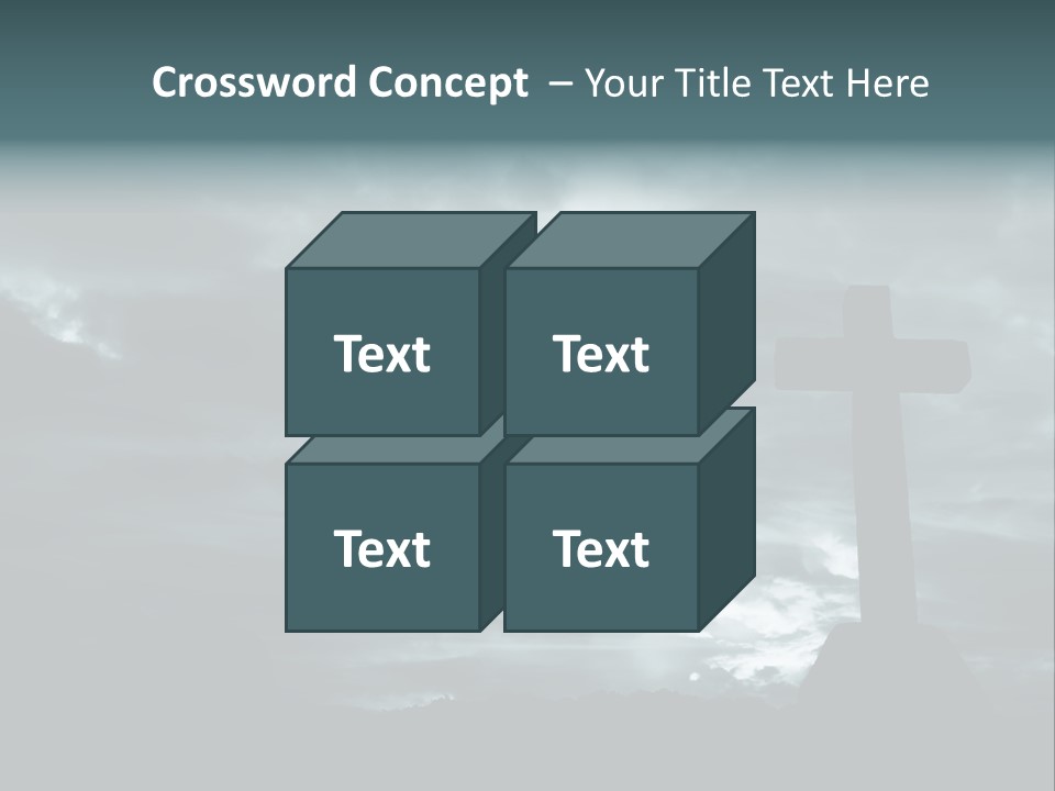 Cross Silhouette And The Clouds At The Mountain PowerPoint Template