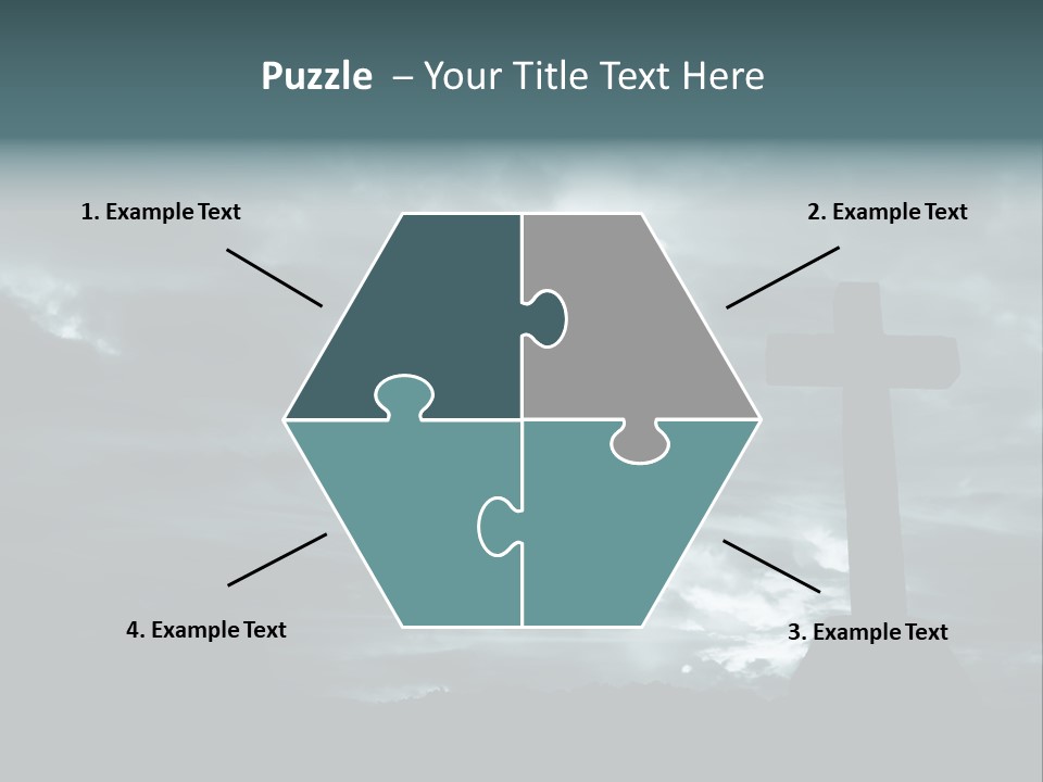 Cross Silhouette And The Clouds At The Mountain PowerPoint Template