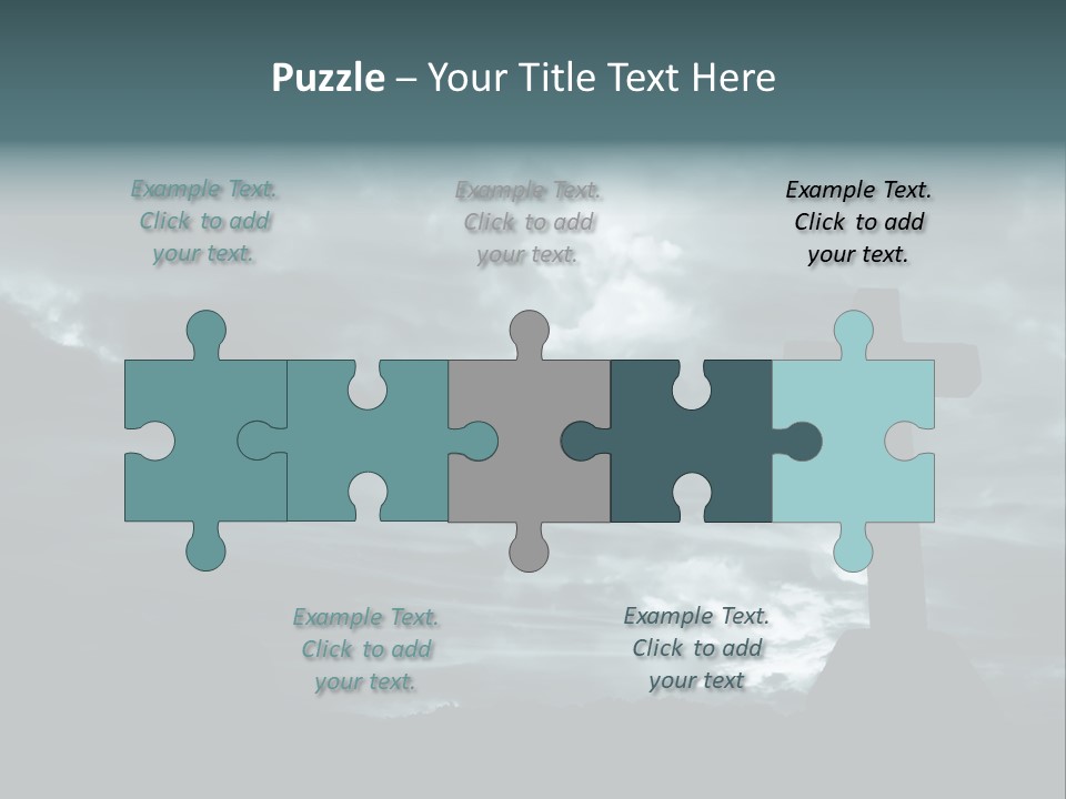 Cross Silhouette And The Clouds At The Mountain PowerPoint Template