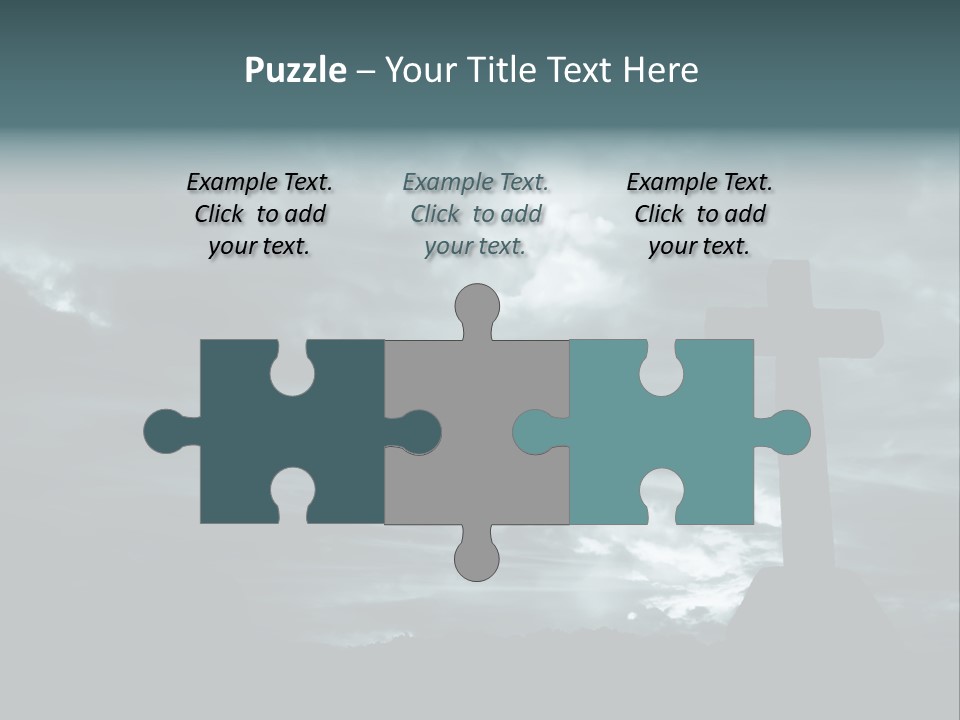 Cross Silhouette And The Clouds At The Mountain PowerPoint Template