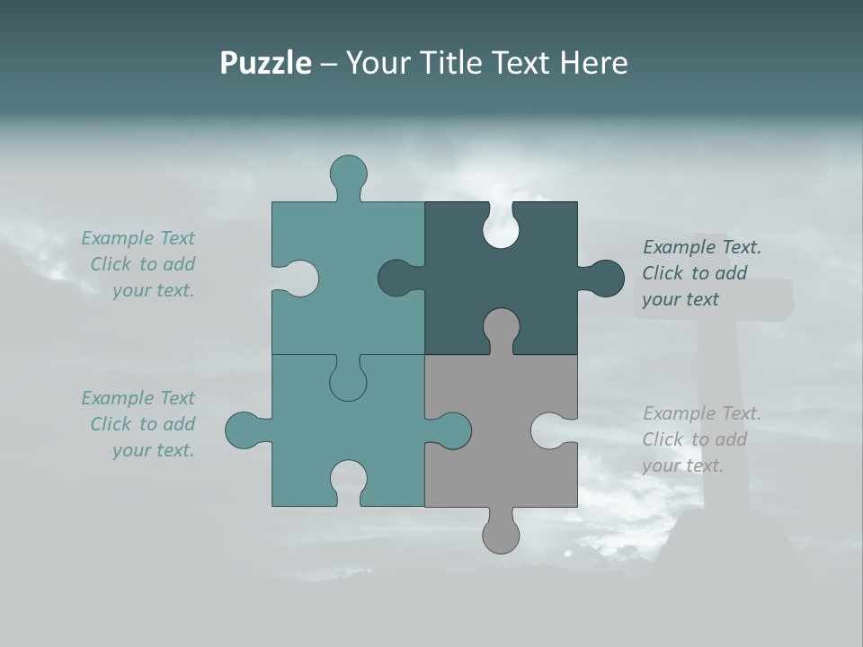 Cross Silhouette And The Clouds At The Mountain PowerPoint Template