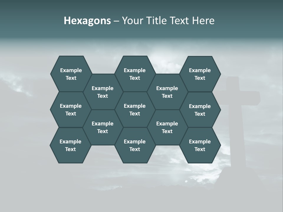 Cross Silhouette And The Clouds At The Mountain PowerPoint Template