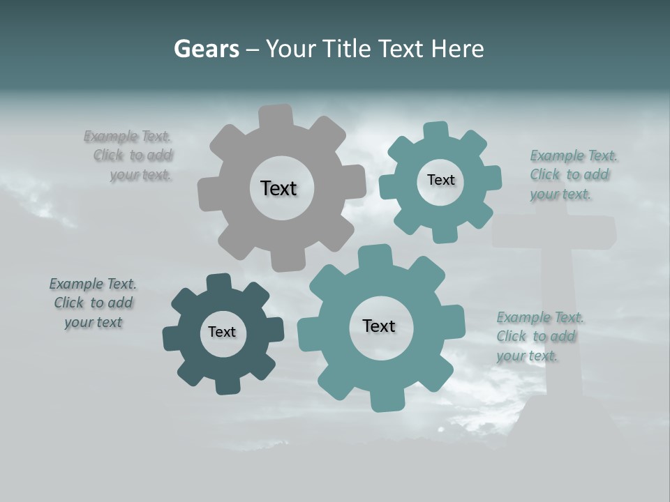 Cross Silhouette And The Clouds At The Mountain PowerPoint Template