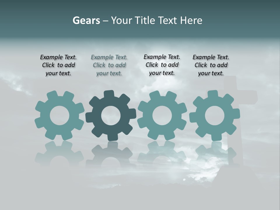 Cross Silhouette And The Clouds At The Mountain PowerPoint Template