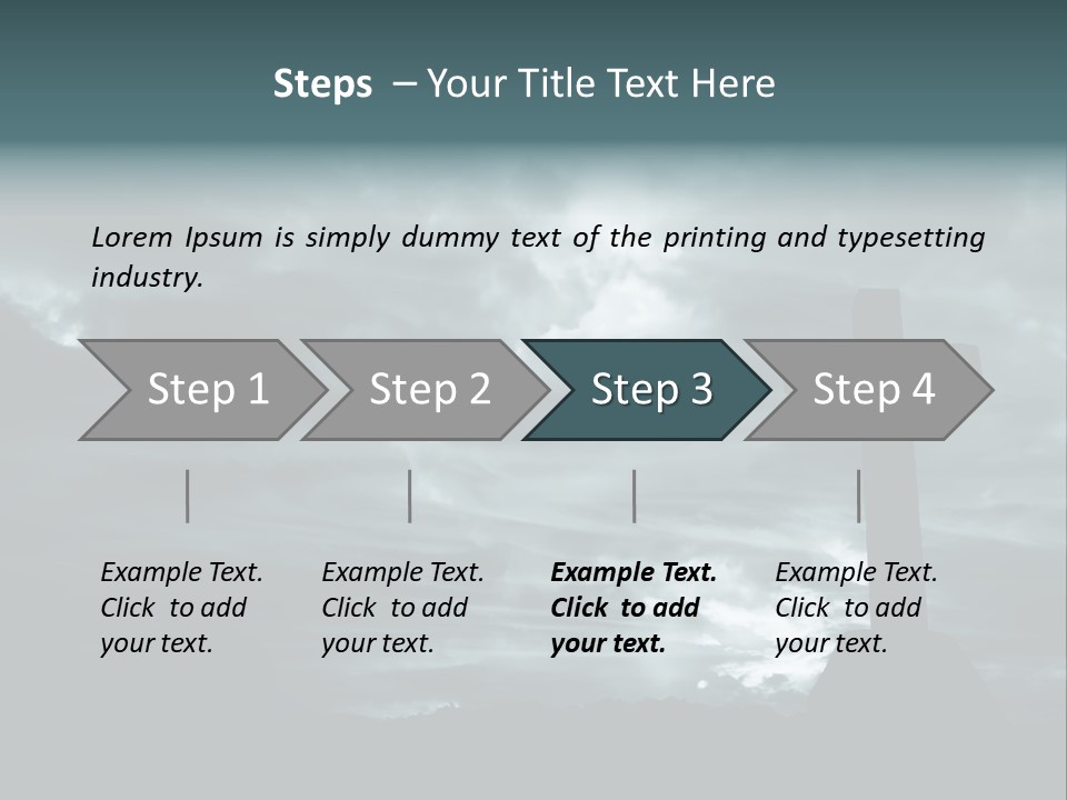 Cross Silhouette And The Clouds At The Mountain PowerPoint Template