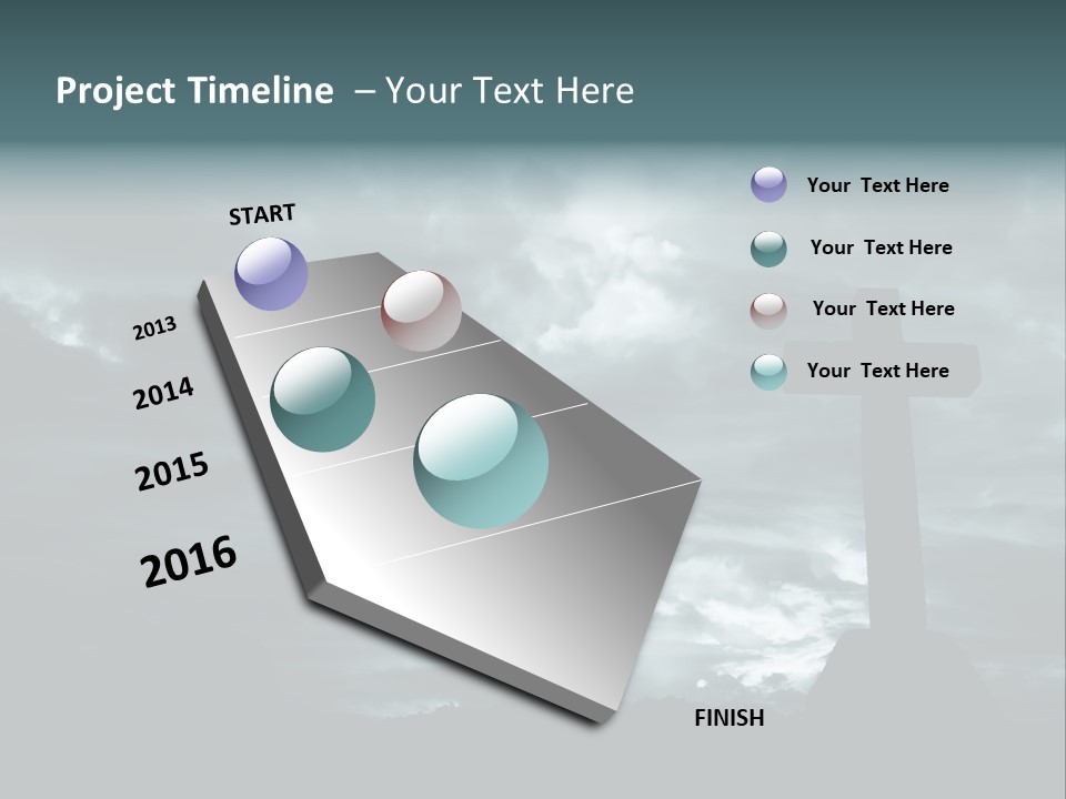 Cross Silhouette And The Clouds At The Mountain PowerPoint Template