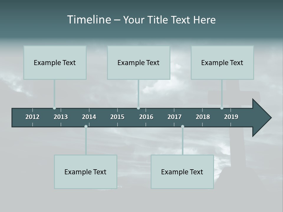 Cross Silhouette And The Clouds At The Mountain PowerPoint Template