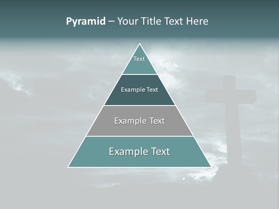 Cross Silhouette And The Clouds At The Mountain PowerPoint Template