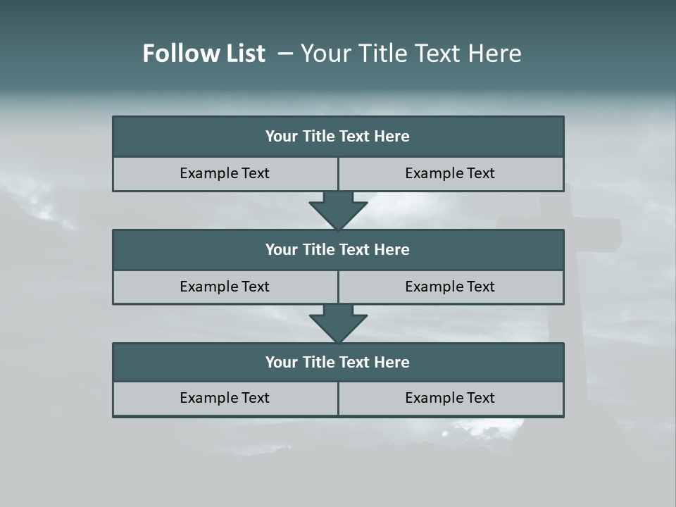 Cross Silhouette And The Clouds At The Mountain PowerPoint Template