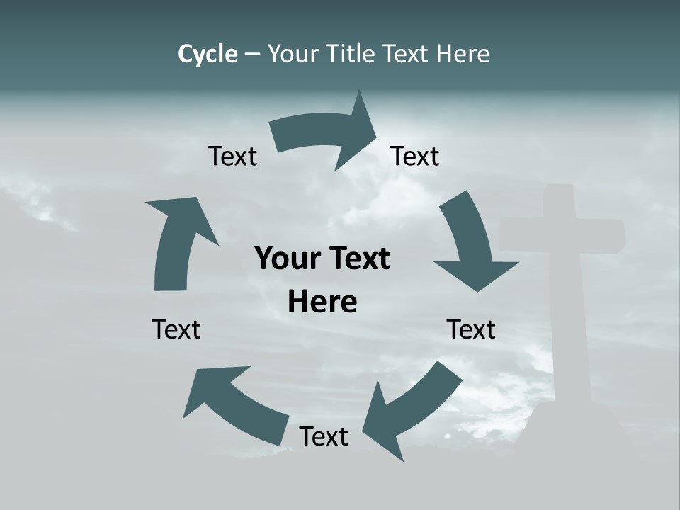 Cross Silhouette And The Clouds At The Mountain PowerPoint Template