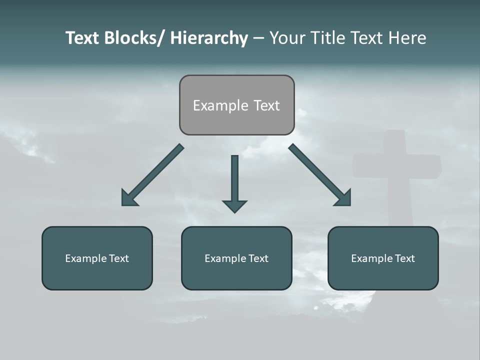 Cross Silhouette And The Clouds At The Mountain PowerPoint Template