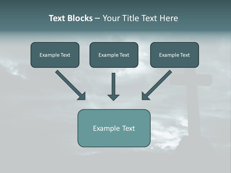 Cross Silhouette And The Clouds At The Mountain PowerPoint Template