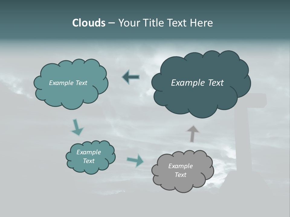 Cross Silhouette And The Clouds At The Mountain PowerPoint Template