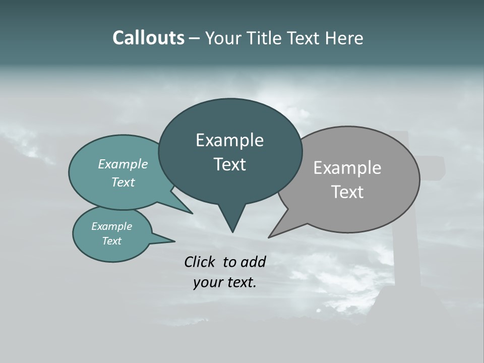 Cross Silhouette And The Clouds At The Mountain PowerPoint Template