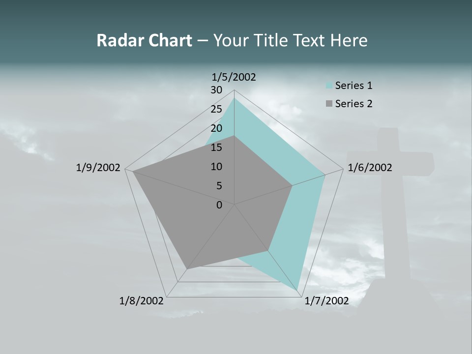 Cross Silhouette And The Clouds At The Mountain PowerPoint Template