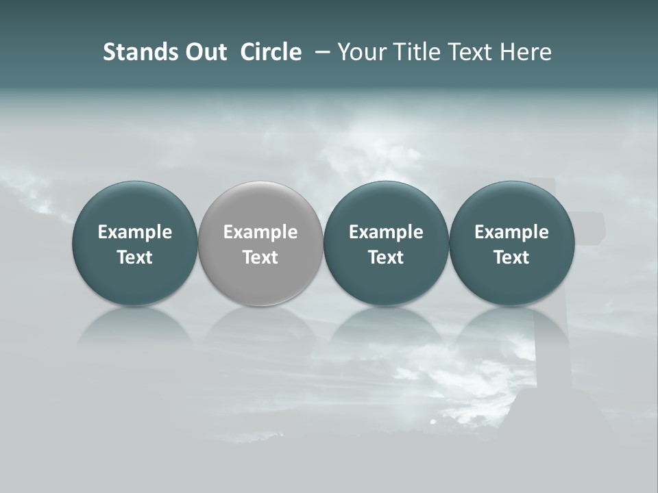 Cross Silhouette And The Clouds At The Mountain PowerPoint Template