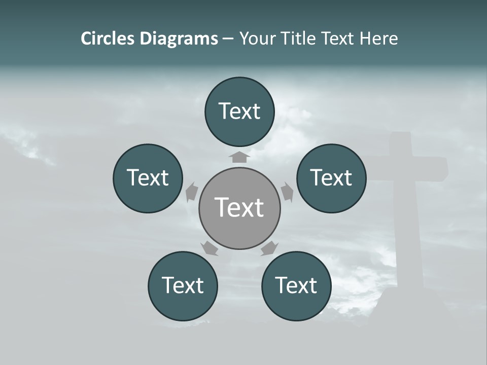 Cross Silhouette And The Clouds At The Mountain PowerPoint Template