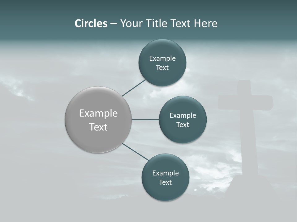 Cross Silhouette And The Clouds At The Mountain PowerPoint Template
