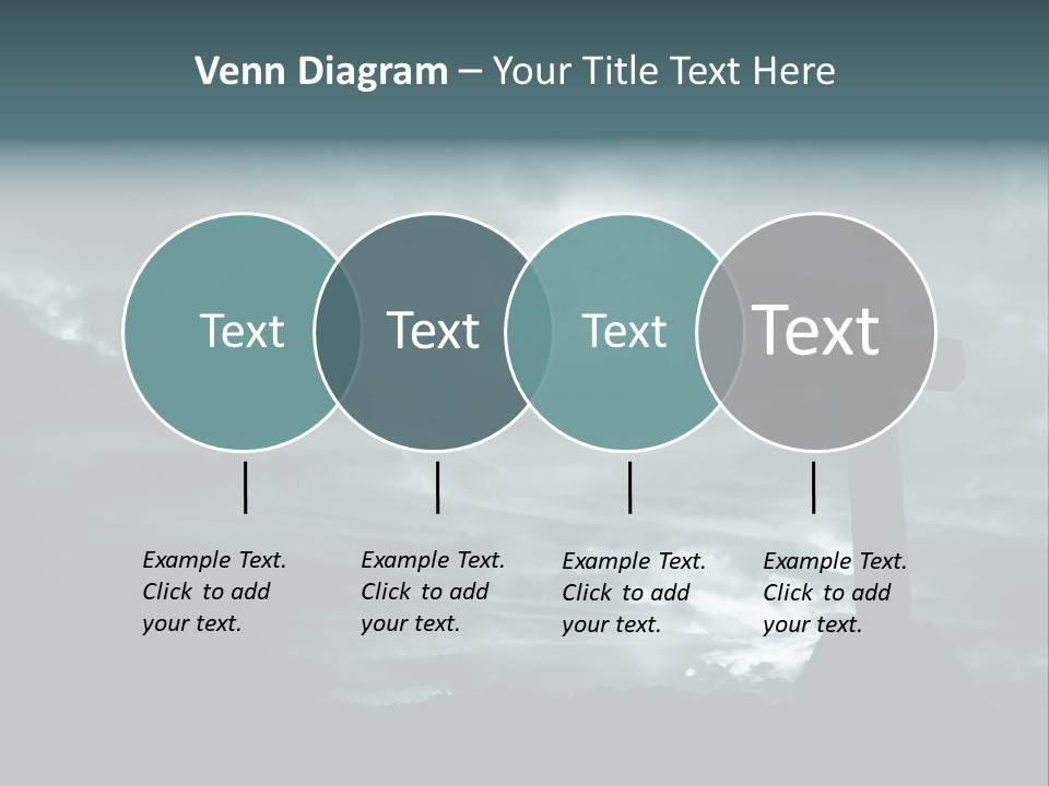 Cross Silhouette And The Clouds At The Mountain PowerPoint Template