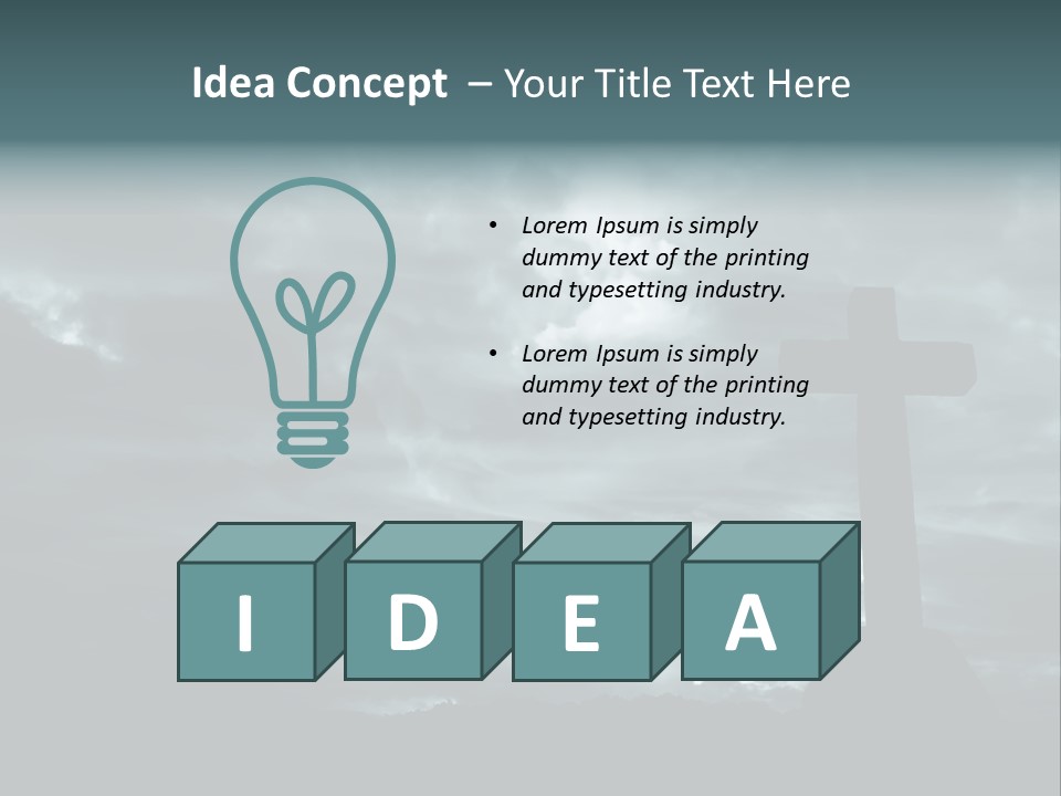 Cross Silhouette And The Clouds At The Mountain PowerPoint Template
