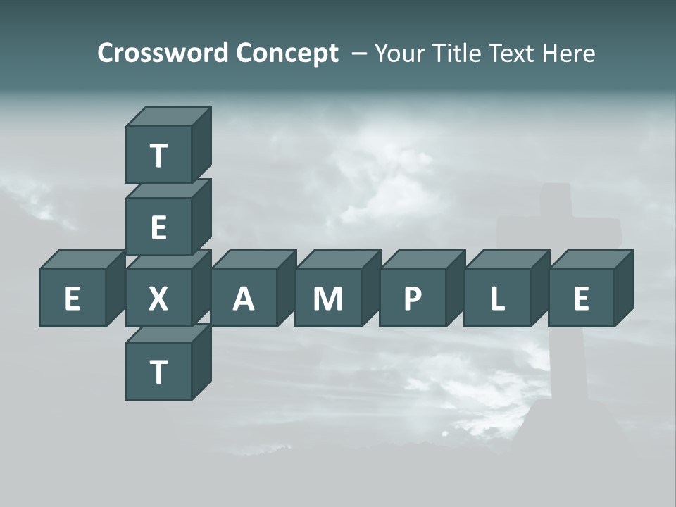 Cross Silhouette And The Clouds At The Mountain PowerPoint Template