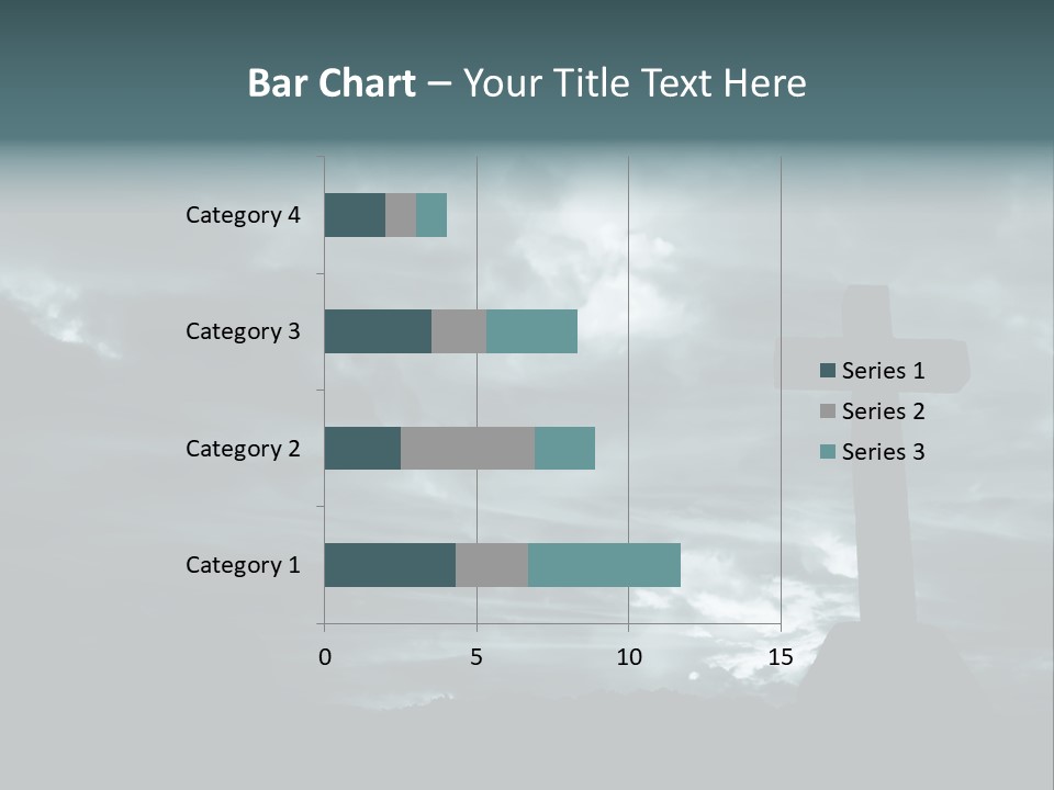Cross Silhouette And The Clouds At The Mountain PowerPoint Template