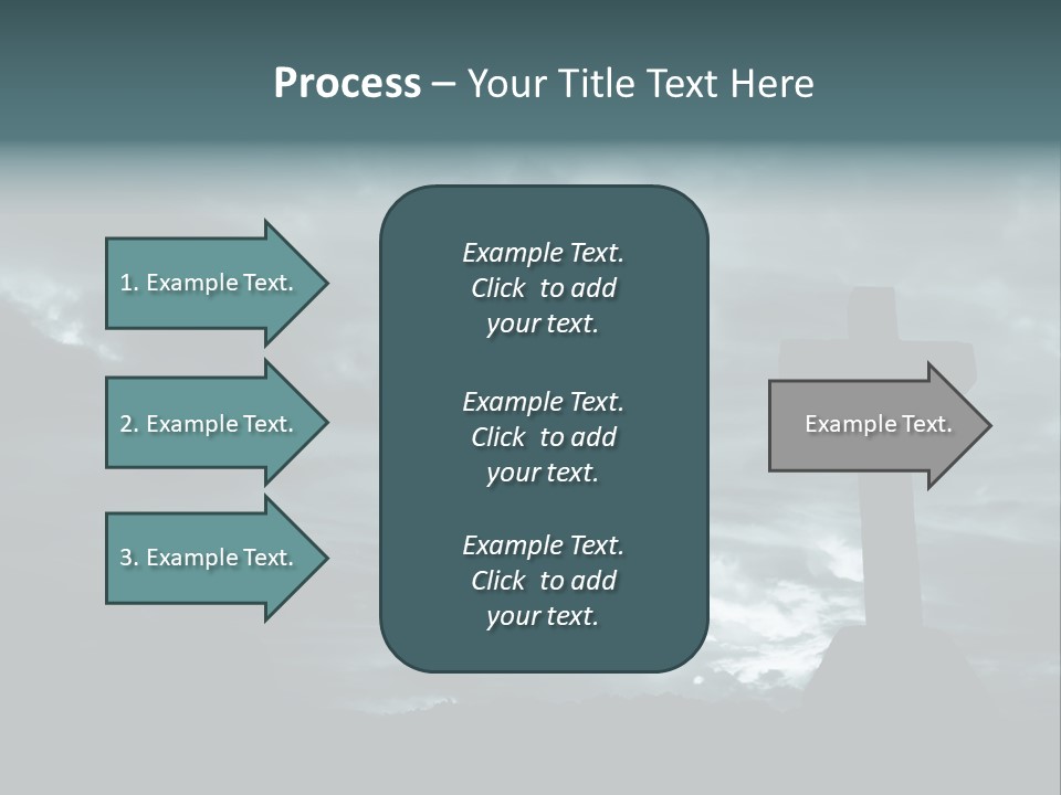 Cross Silhouette And The Clouds At The Mountain PowerPoint Template