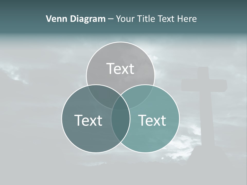 Cross Silhouette And The Clouds At The Mountain PowerPoint Template