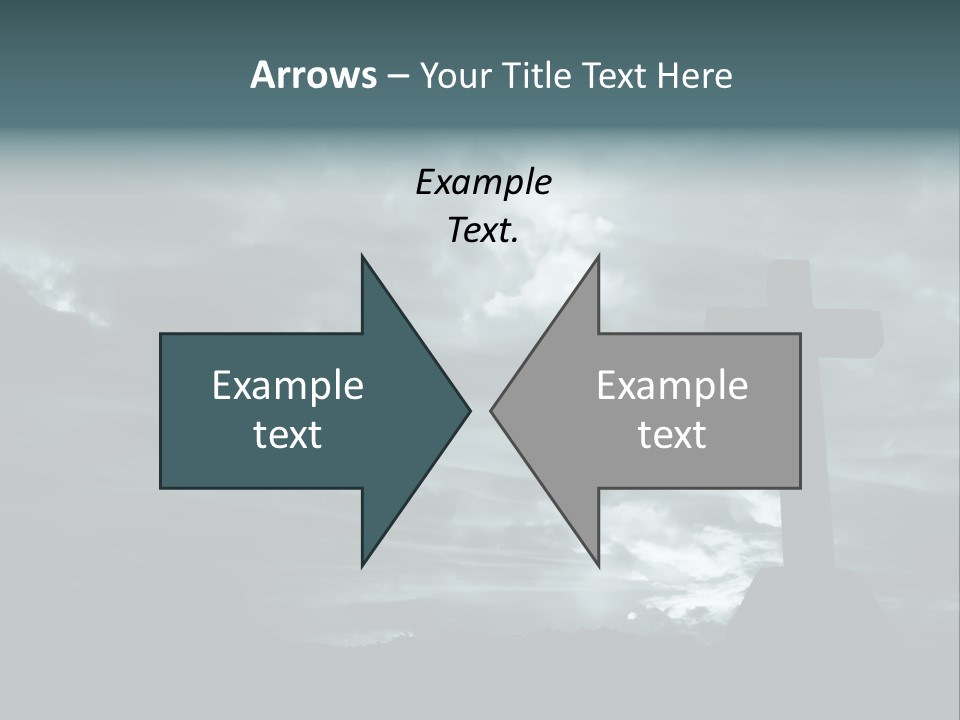 Cross Silhouette And The Clouds At The Mountain PowerPoint Template