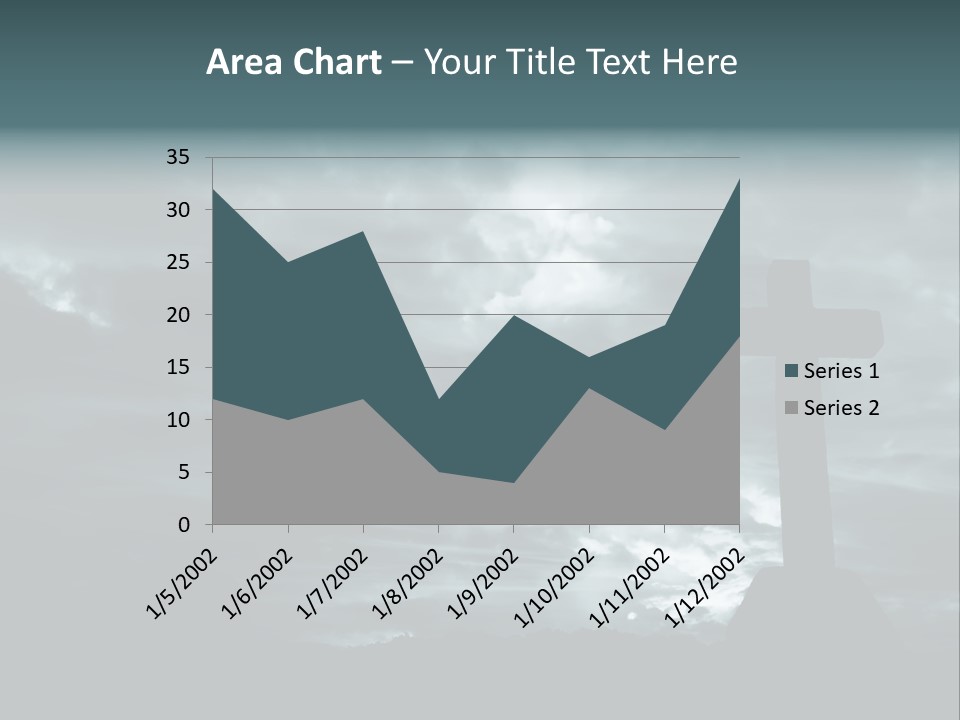 Cross Silhouette And The Clouds At The Mountain PowerPoint Template