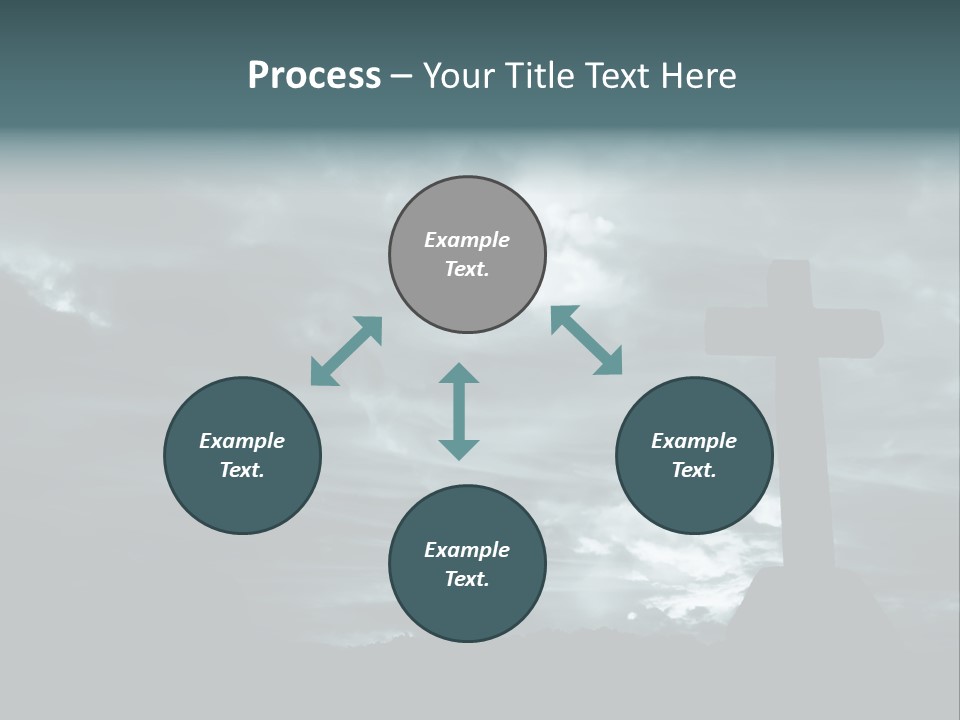 Cross Silhouette And The Clouds At The Mountain PowerPoint Template
