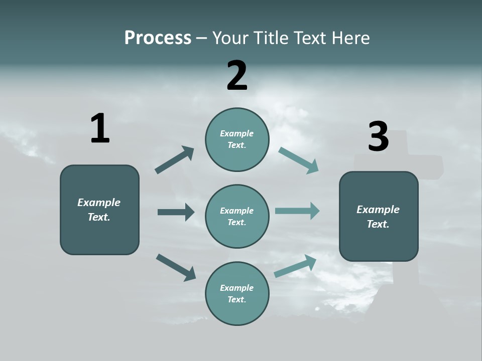Cross Silhouette And The Clouds At The Mountain PowerPoint Template